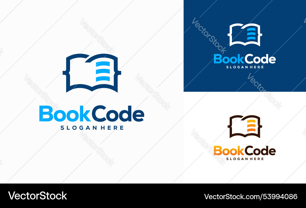Pixel book logo template designs coding Pixel book logo template designs coding vector image