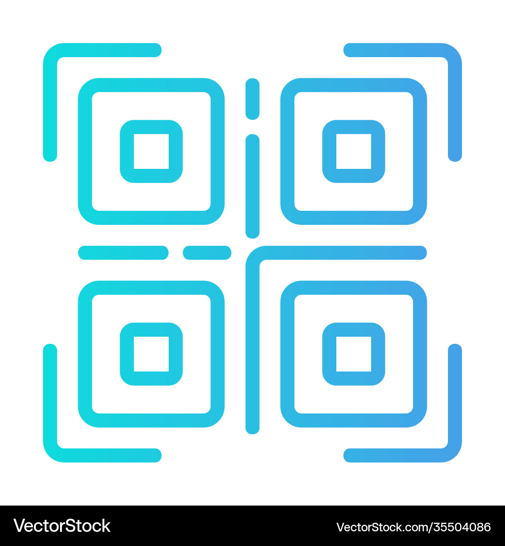 Qr code icon in gradient style for any projects Qr code icon in gradient style for any projects vector image