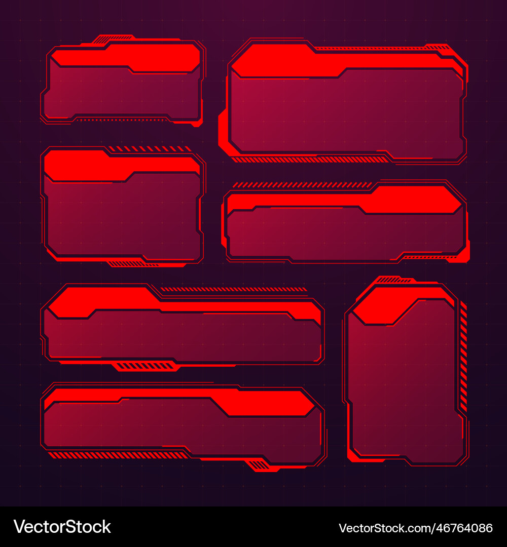 Red futuristic hud or ui elements sci-fi user Red futuristic hud or ui elements sci-fi user vector image