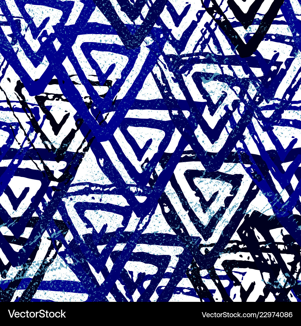 Seamless pattern with textured triangles Seamless pattern with textured triangles vector image