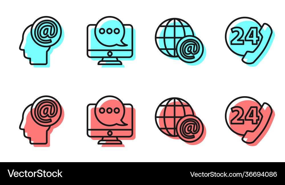 Set line earth globe with mail and e-mail Set line earth globe with mail and e-mail vector image