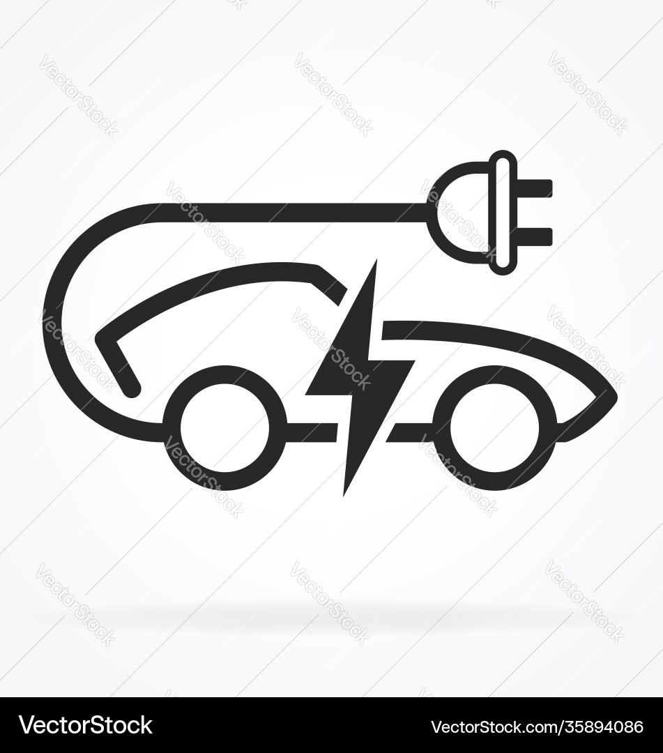 Simple electric car charge point logo Vector Image