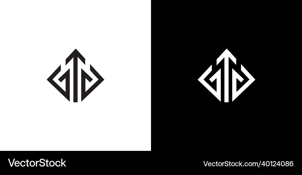 Starker und moderner Buchstabe gtg Initialen Logo Design Starker und moderner Buchstabe gtg Initialen Logo Design vektorbild