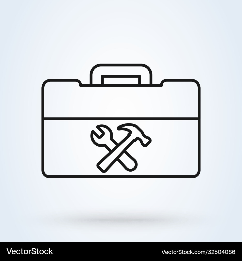 Toolbox icon in line style repair service logo Toolbox icon in line style repair service logo vector image