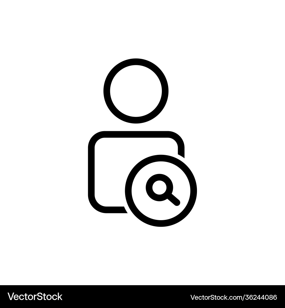 User line icon with search find editable stroke vector image