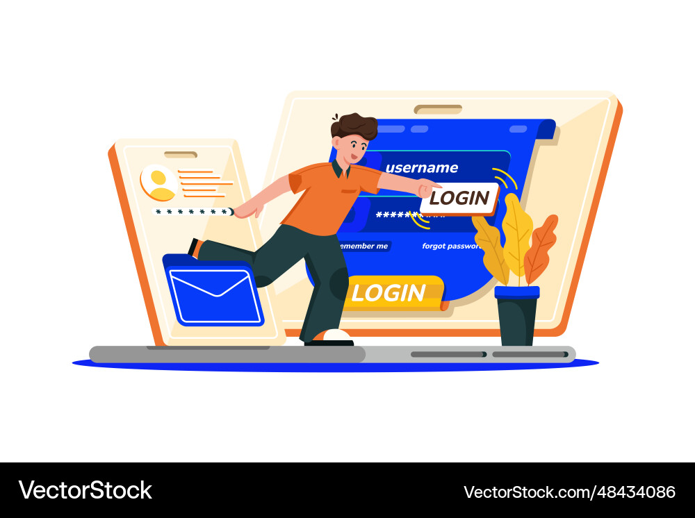 Users access emails from multiple devices Vector Image