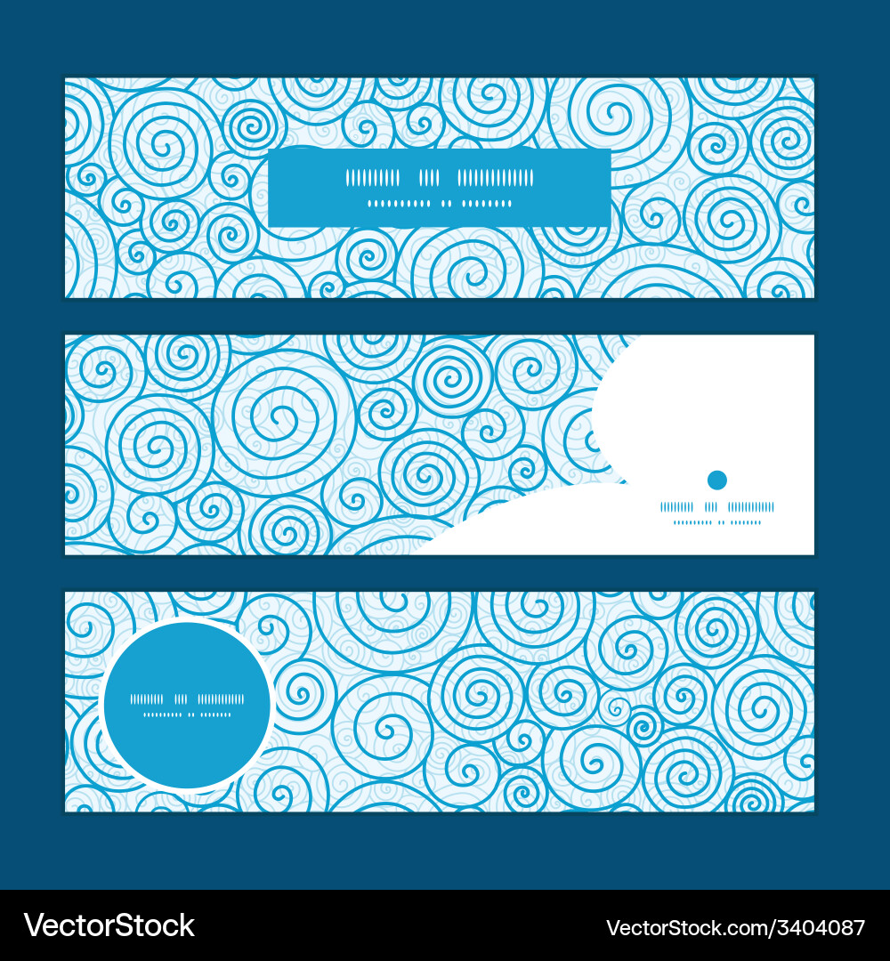 Abstract swirls horizontal banners set pattern vector image