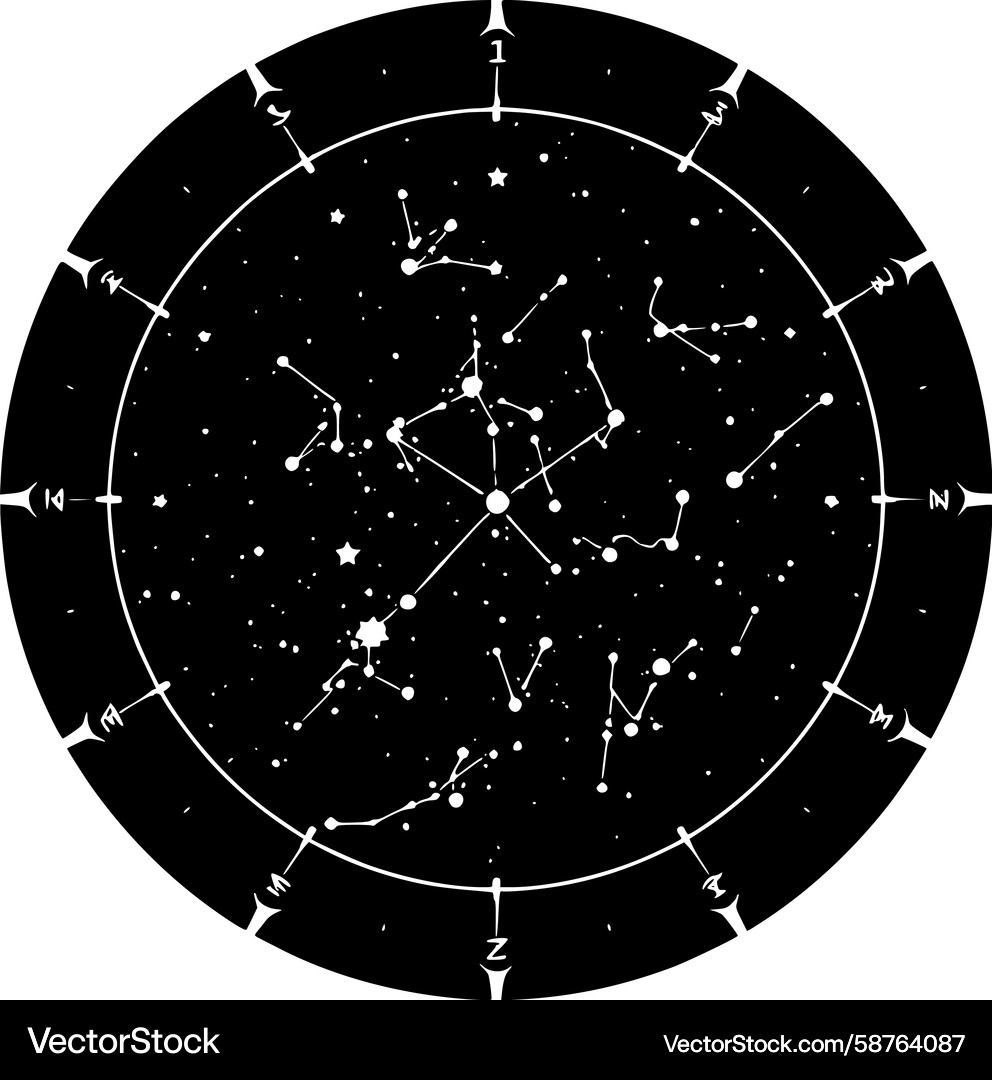 Ancient Celestial Navigation Map Vector Image