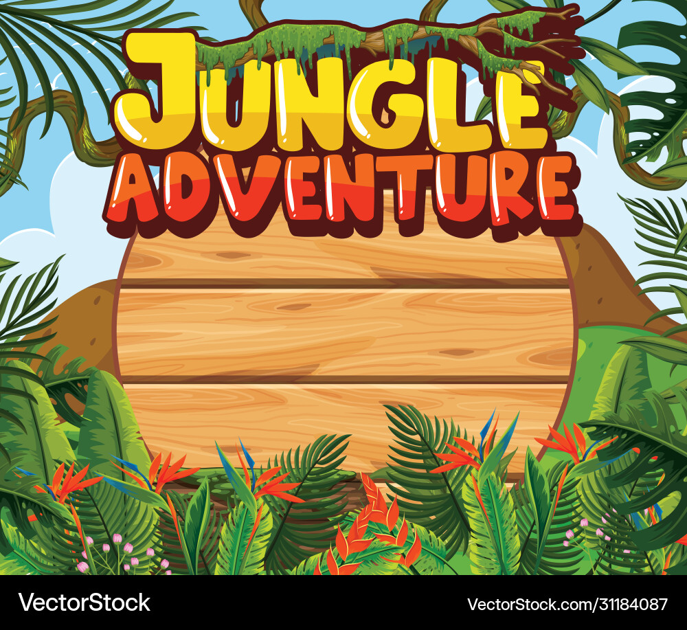 Banner template with forest in background Banner template with forest in background vector image