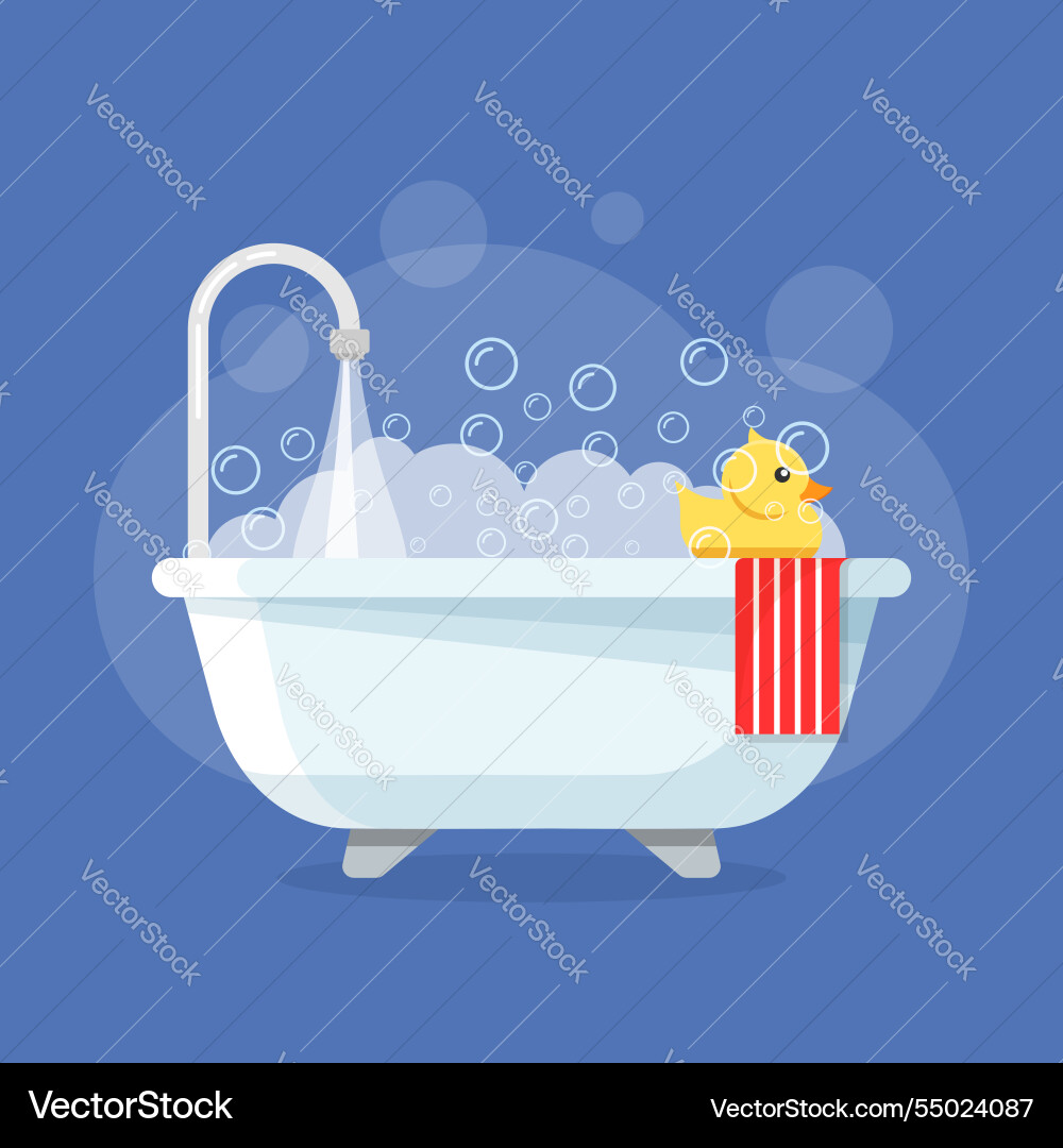 Bath icon in flat style bathroom on isolated Bath icon in flat style bathroom on isolated vector image