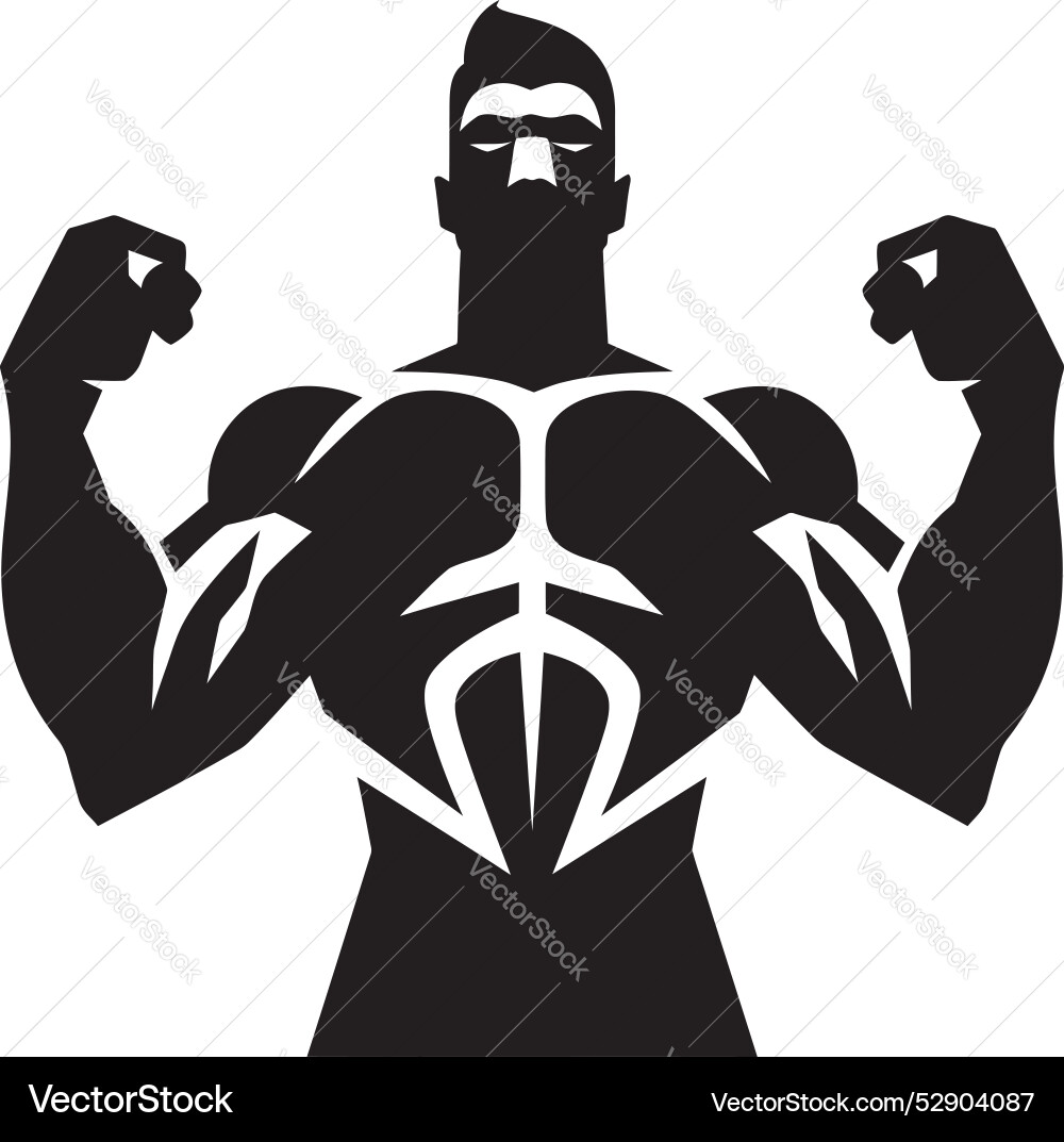 Bodybuilder triumphieren schwarze Darstellung der Stärke Bodybuilder triumphieren schwarze Darstellung der Stärke vektorbild