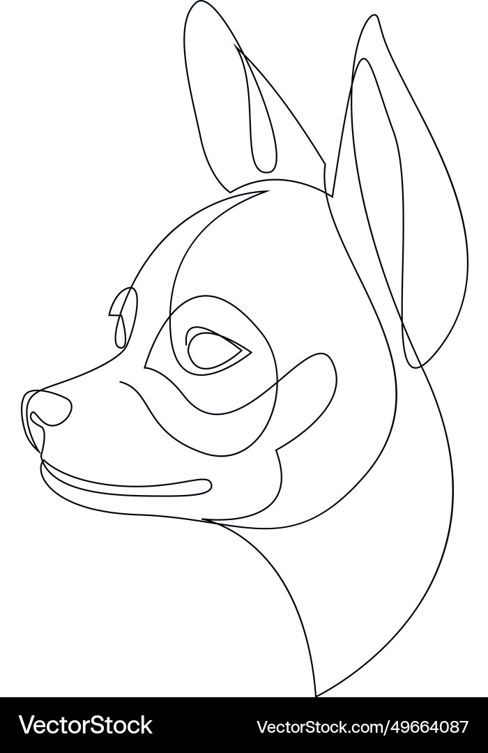 Continuous line chihuahua single minimal Continuous line chihuahua single minimal vector image