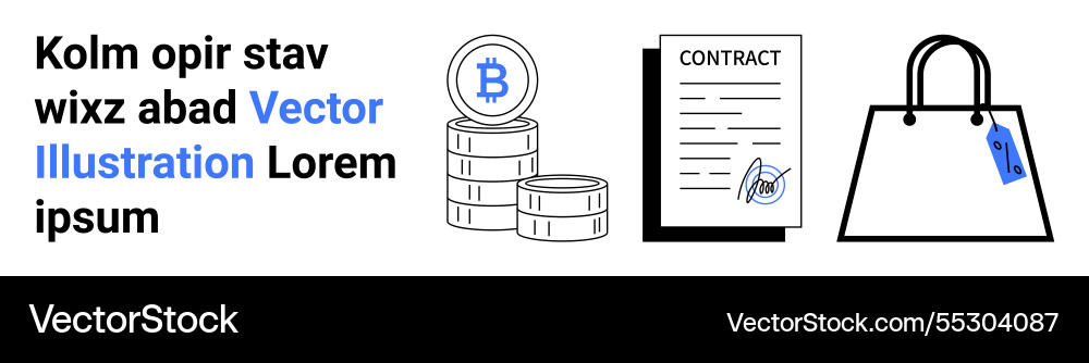 Crypto transactions with digital contracts Crypto transactions with digital contracts vector image