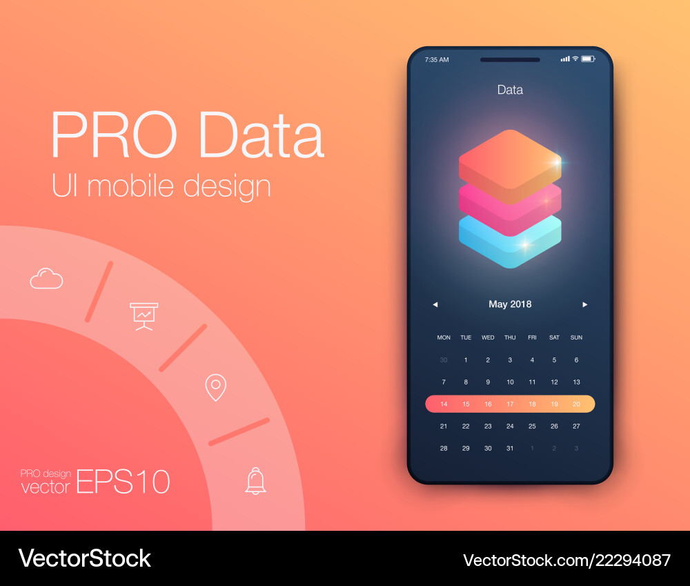 Date application ui design concept stock vector image