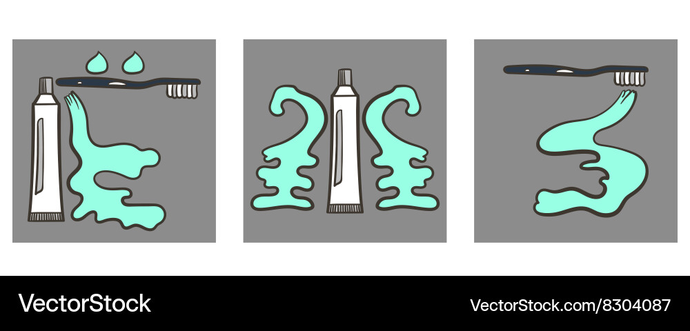 Decorative font toothpaste part 3 Vector Image