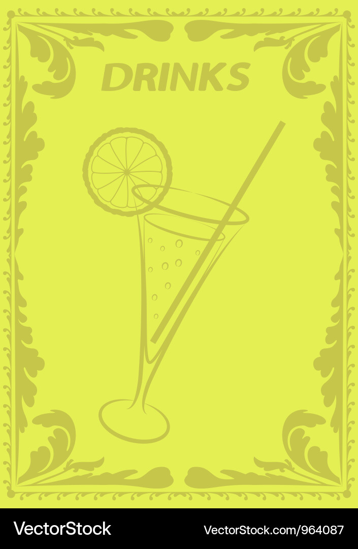 Drinks menu vector image