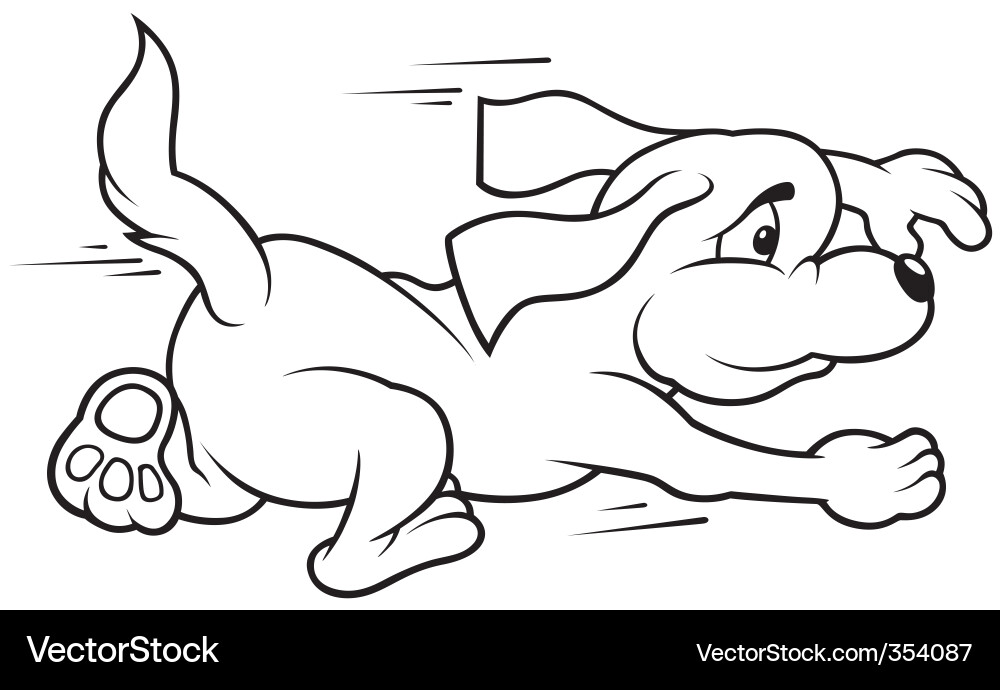 Energetic Dog Cartoon Vector Image