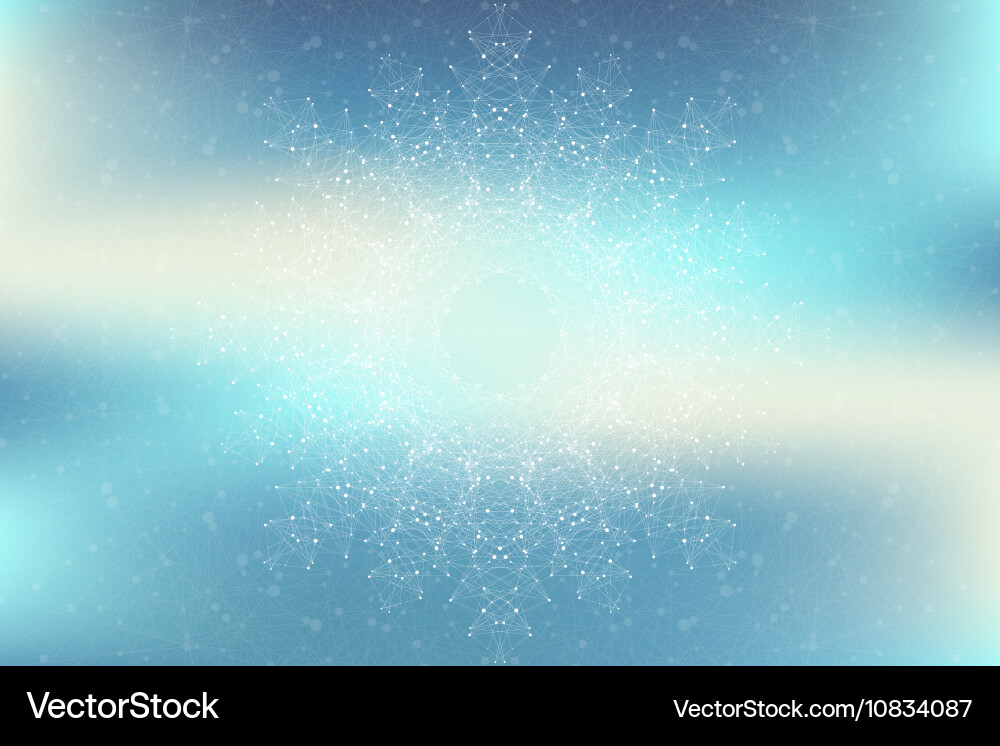 Geometric abstract connected line with dots big vector image