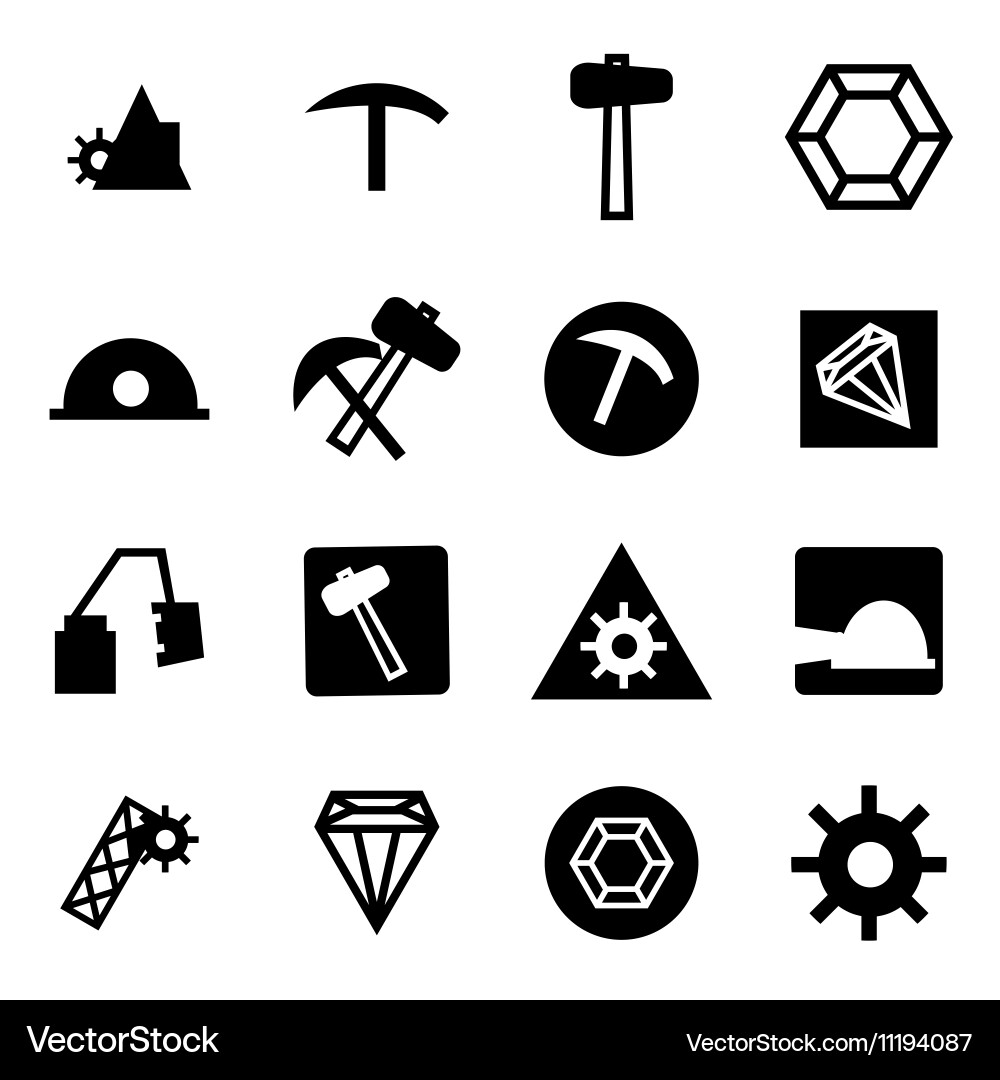 Mining Icon Collection vector image