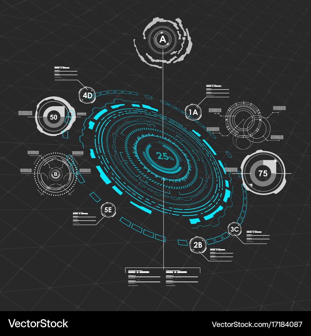 Modern Head-Up Display Elements vector image