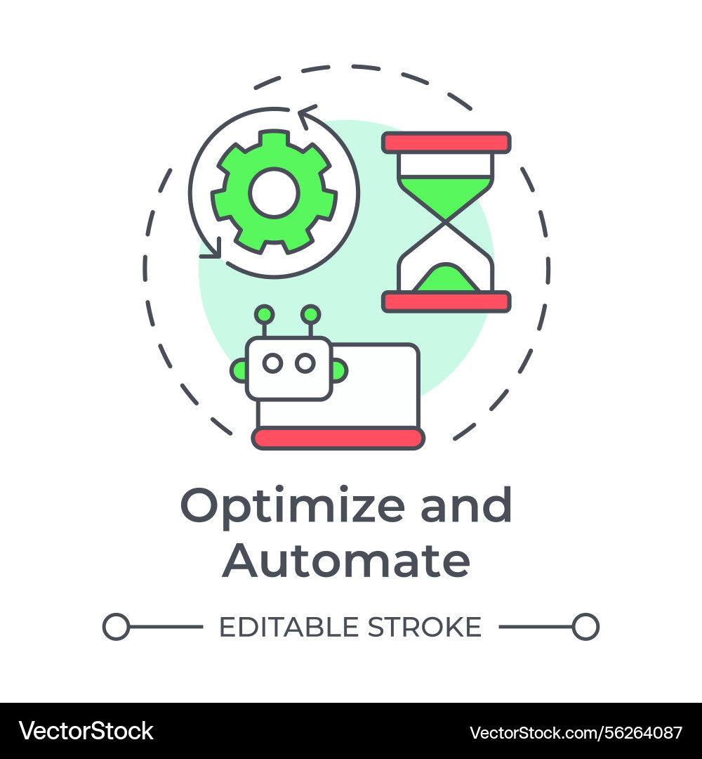 Optimize and automate multi color concept icon Optimize and automate multi color concept icon vector image