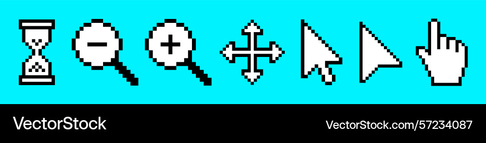 Pixel click Cursor-Symbol setzen Zeiger Pfeil vektorbild