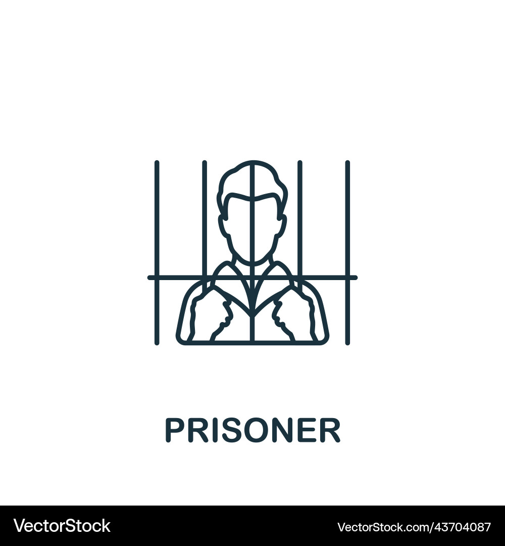 Prisoner icon line simple protest Prisoner icon line simple protest vector image