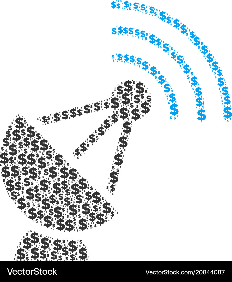 Radio transmitter collage of dollar and dots Radio transmitter collage of dollar and dots vector image