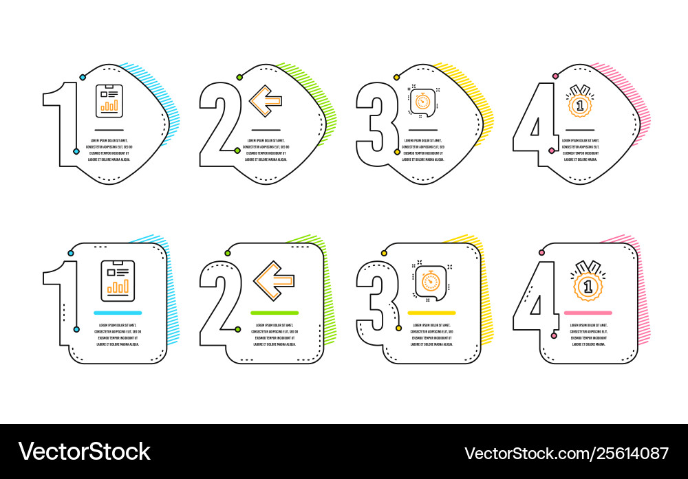 Report document left arrow and timer icons set Report document left arrow and timer icons set vector image