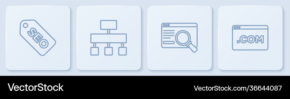 Set line seo optimization ui or ux design site Set line seo optimization ui or ux design site vector image