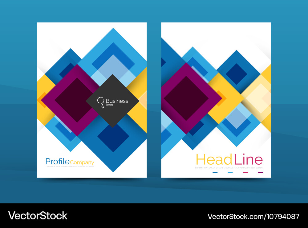Set of front and back a4 size pages business vector image