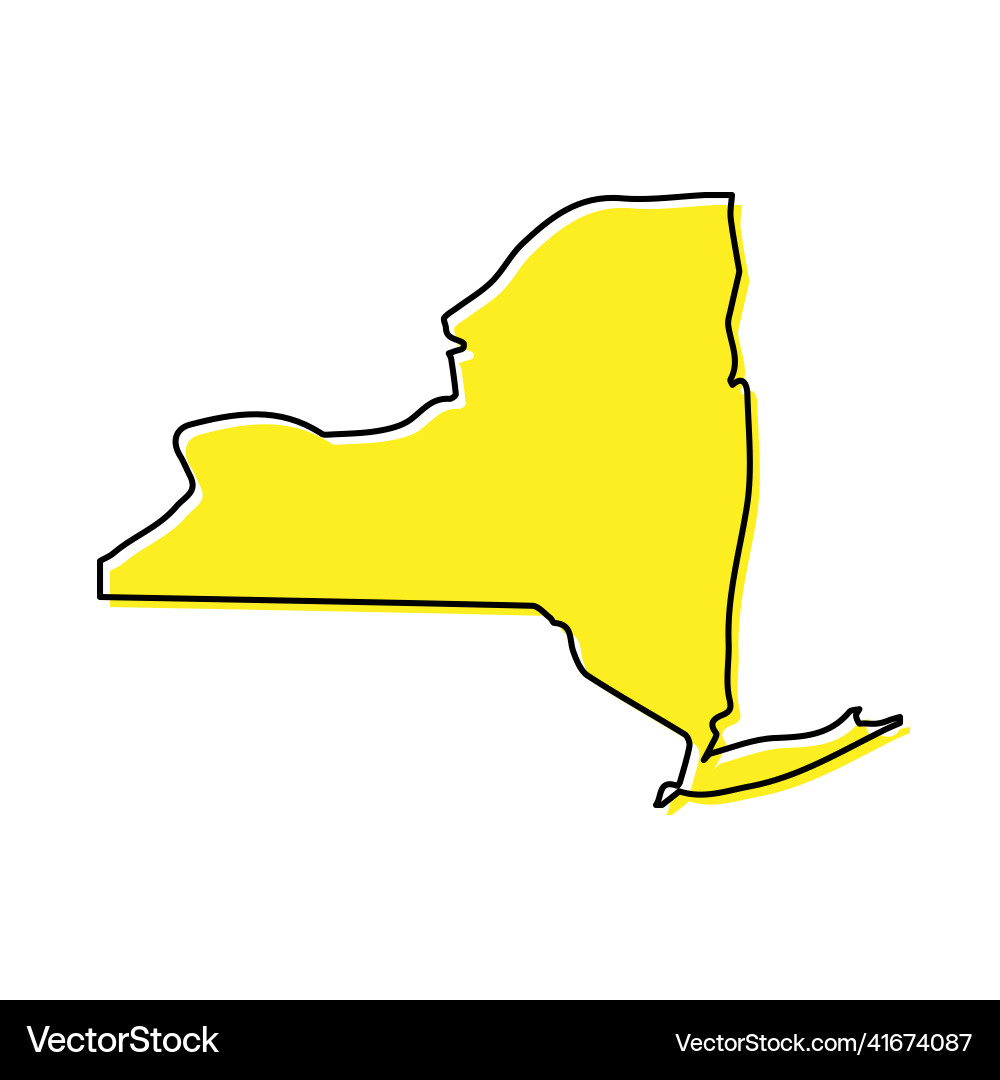 Simple outline map of new york is a state Vector Image