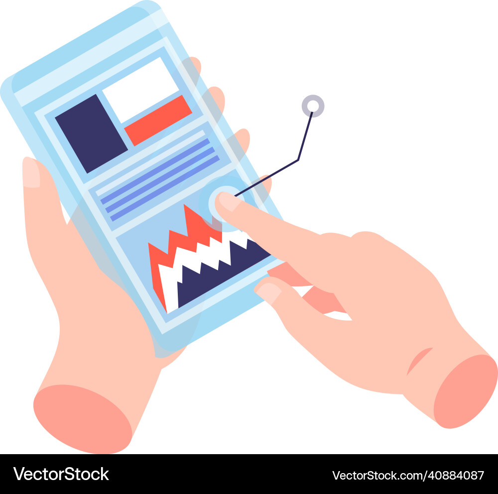 Smartphone analytics app composition Smartphone analytics app composition vector image