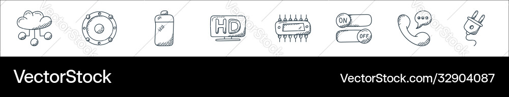Technology line icons linear set quality Technology line icons linear set quality Vector Image