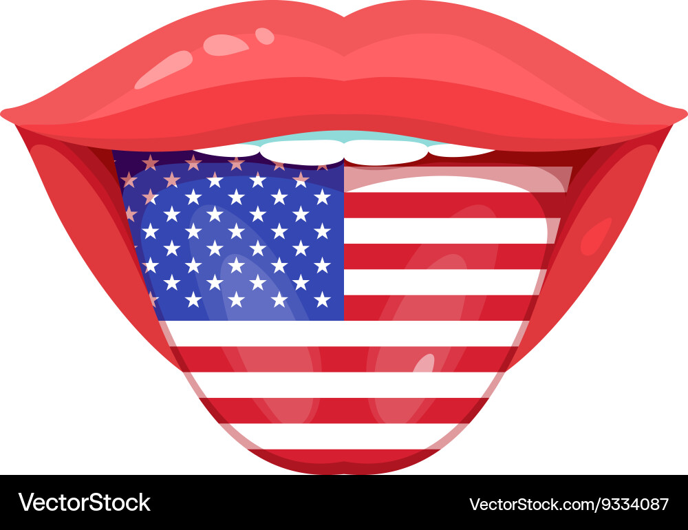 Tongue with flag design Vector Image