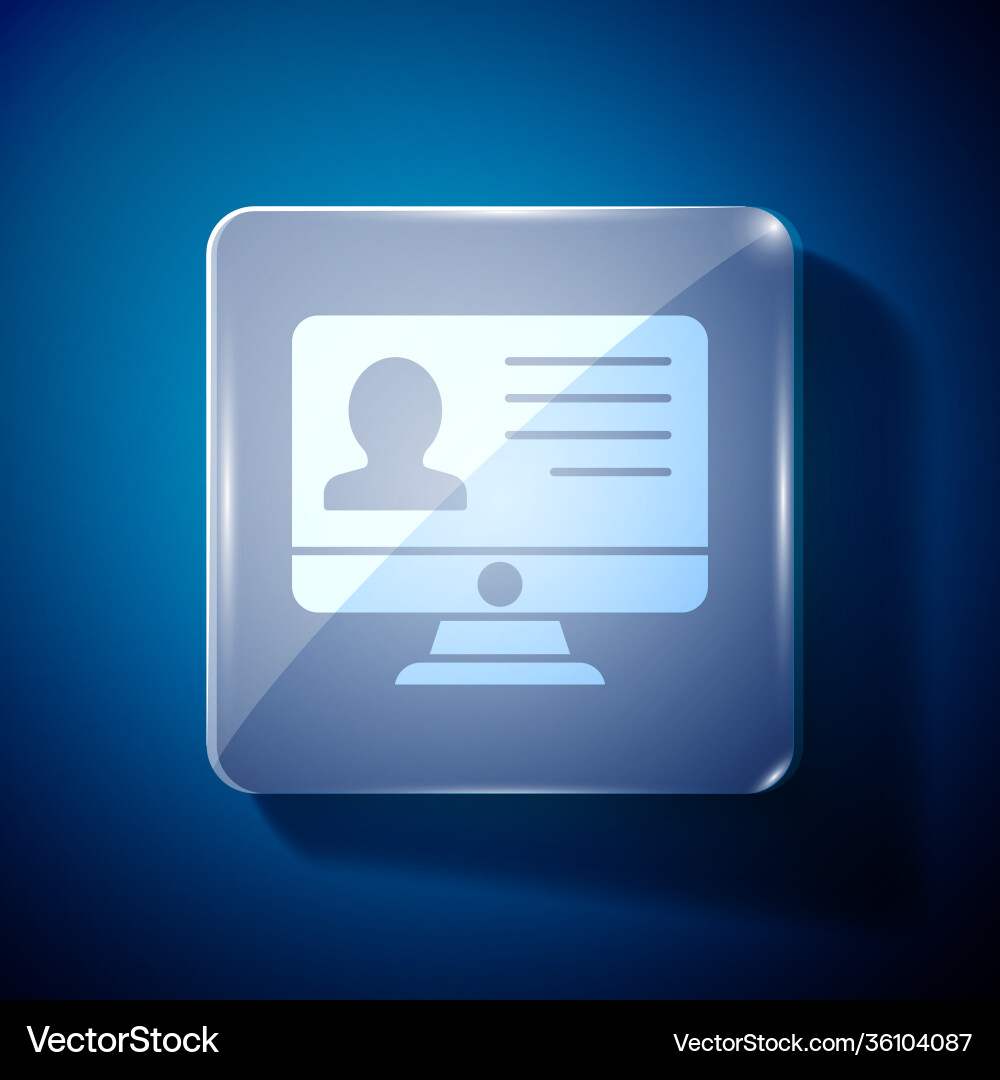 White computer monitor with resume icon isolated Vector Image