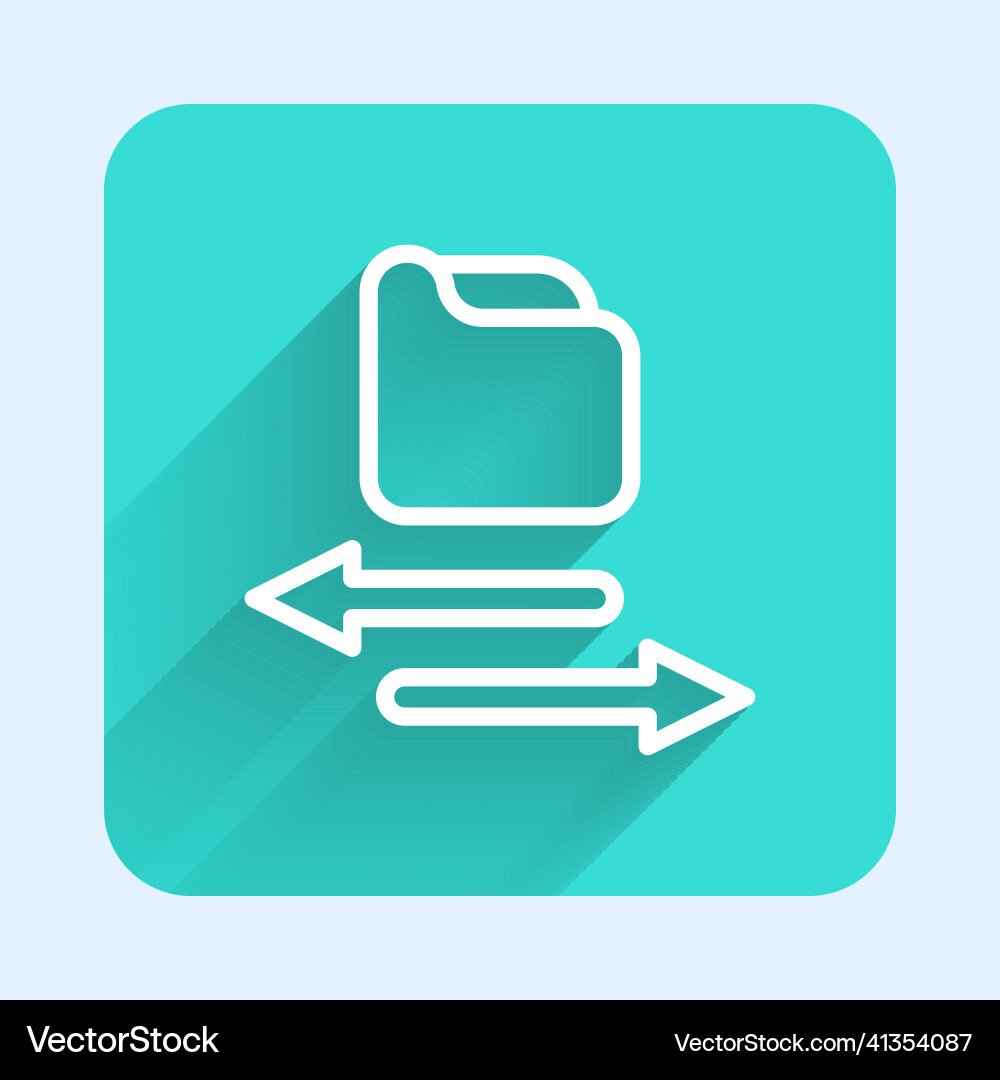 White line transfer files icon isolated with long White line transfer files icon isolated with long vector image