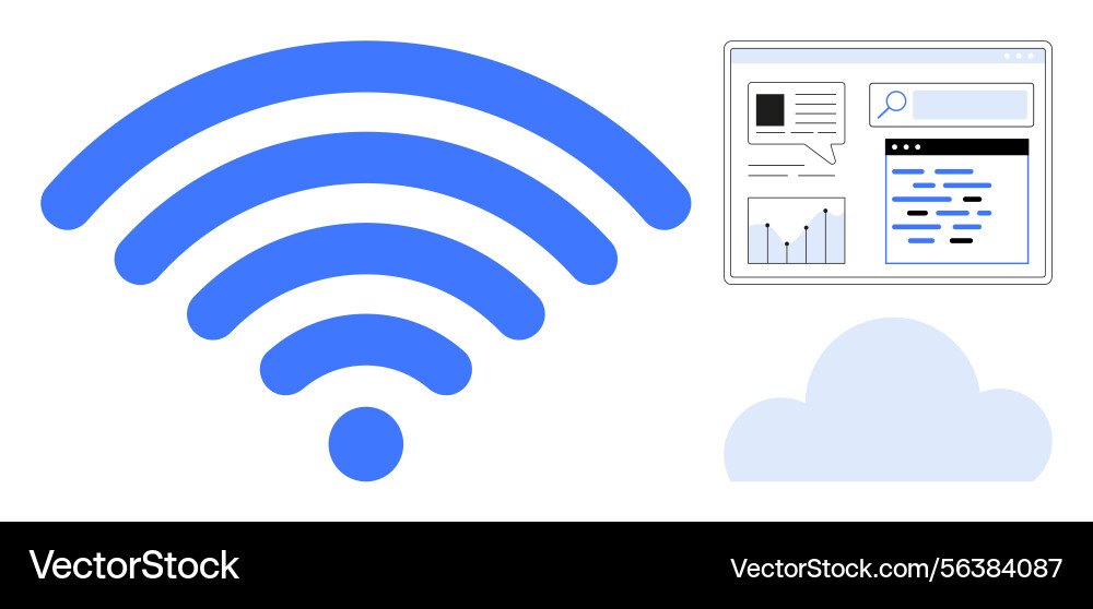 Wireless connectivity with cloud storage and data Vector Image