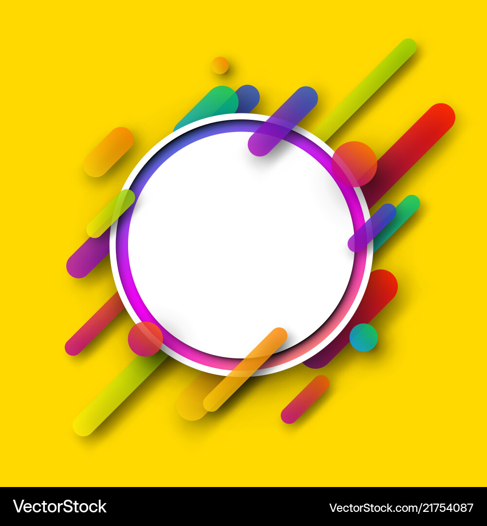Yellow round background with geometric pattern Vector Image