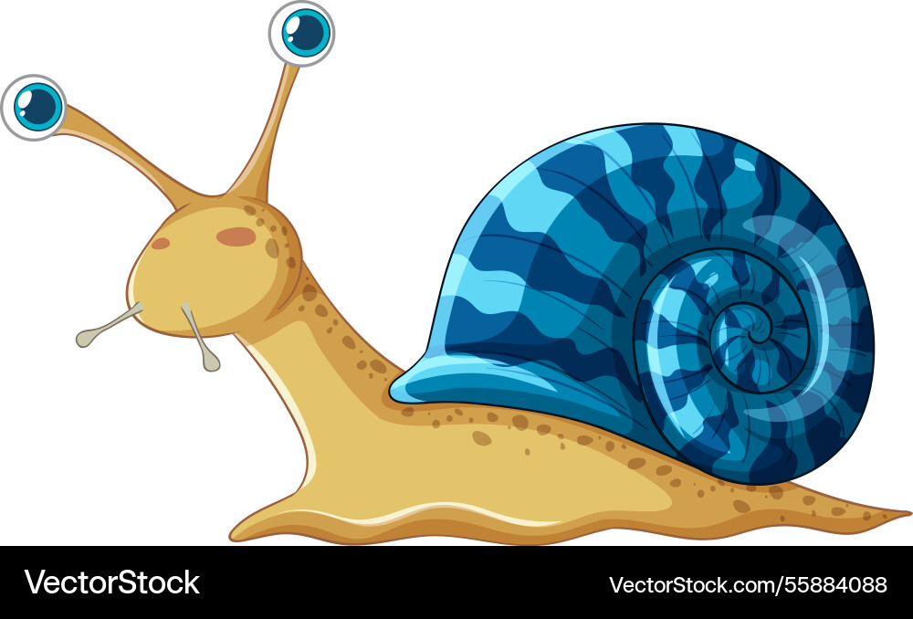 A smiling snail with vibrant blue patterned shell A smiling snail with vibrant blue patterned shell vector image