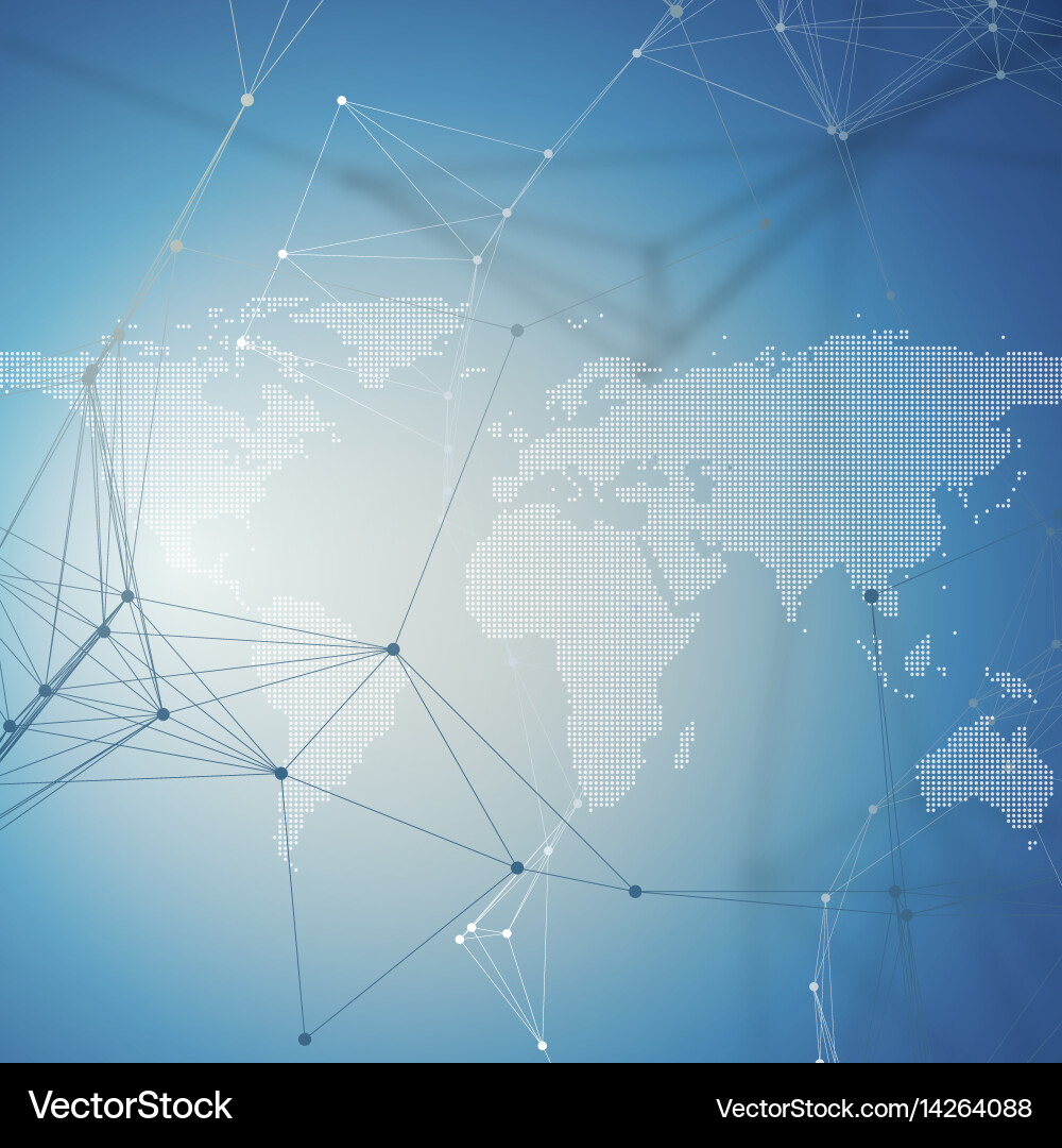 Abstract futuristic background with connecting vector image