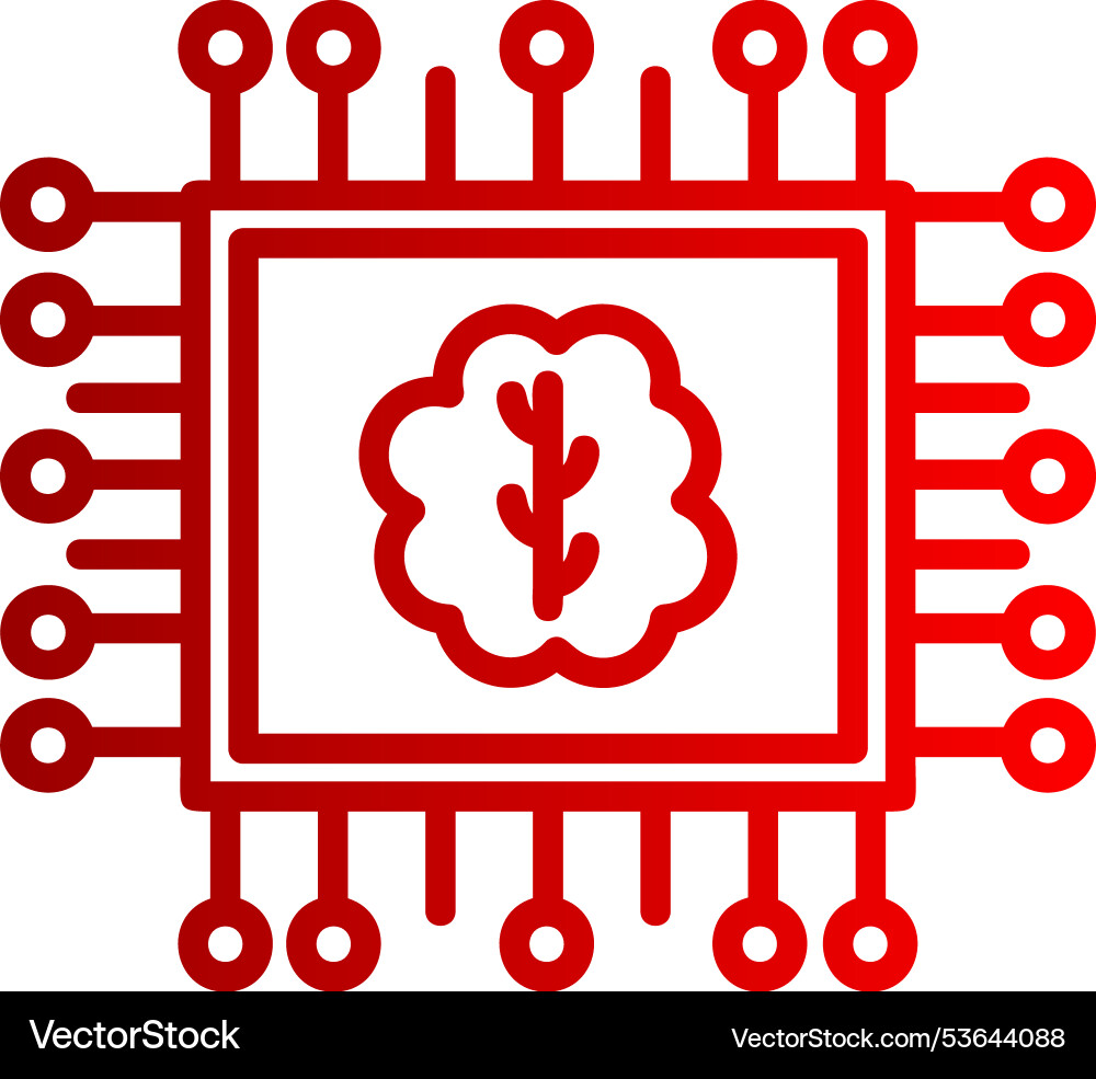 Artificial intelligence line gradient icon Vector Image