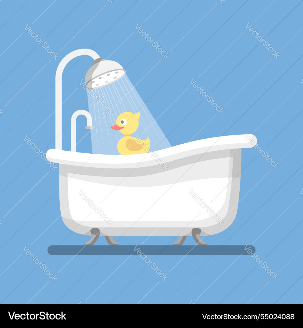 Bath icon in flat style bathroom on isolated Bath icon in flat style bathroom on isolated vector image