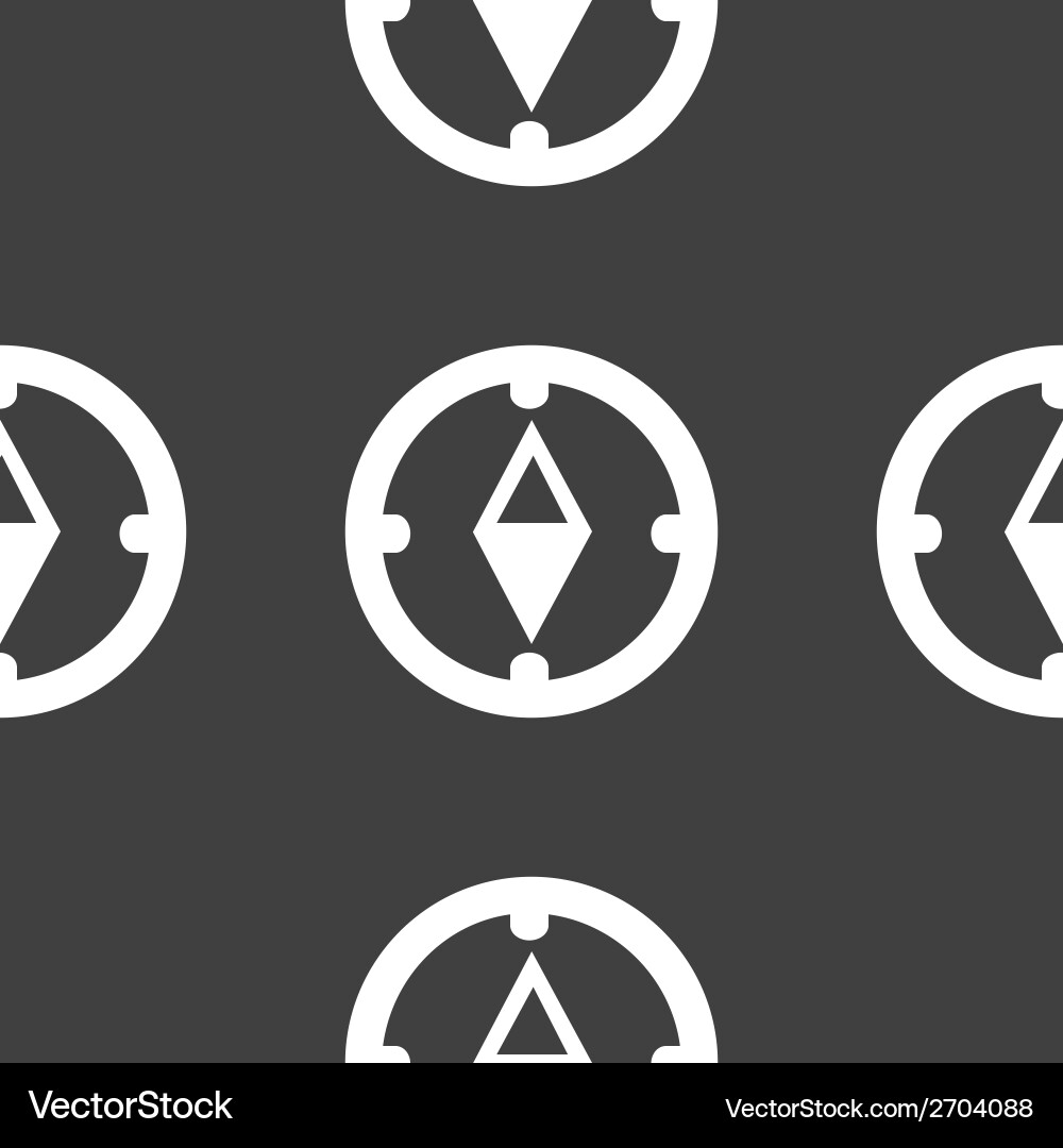 Compass web icon flat design seamless gray pattern vector image