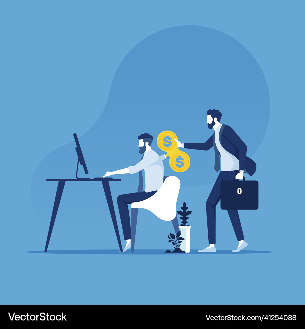 Concept of weak worker or robot employee Concept of weak worker or robot employee vector image