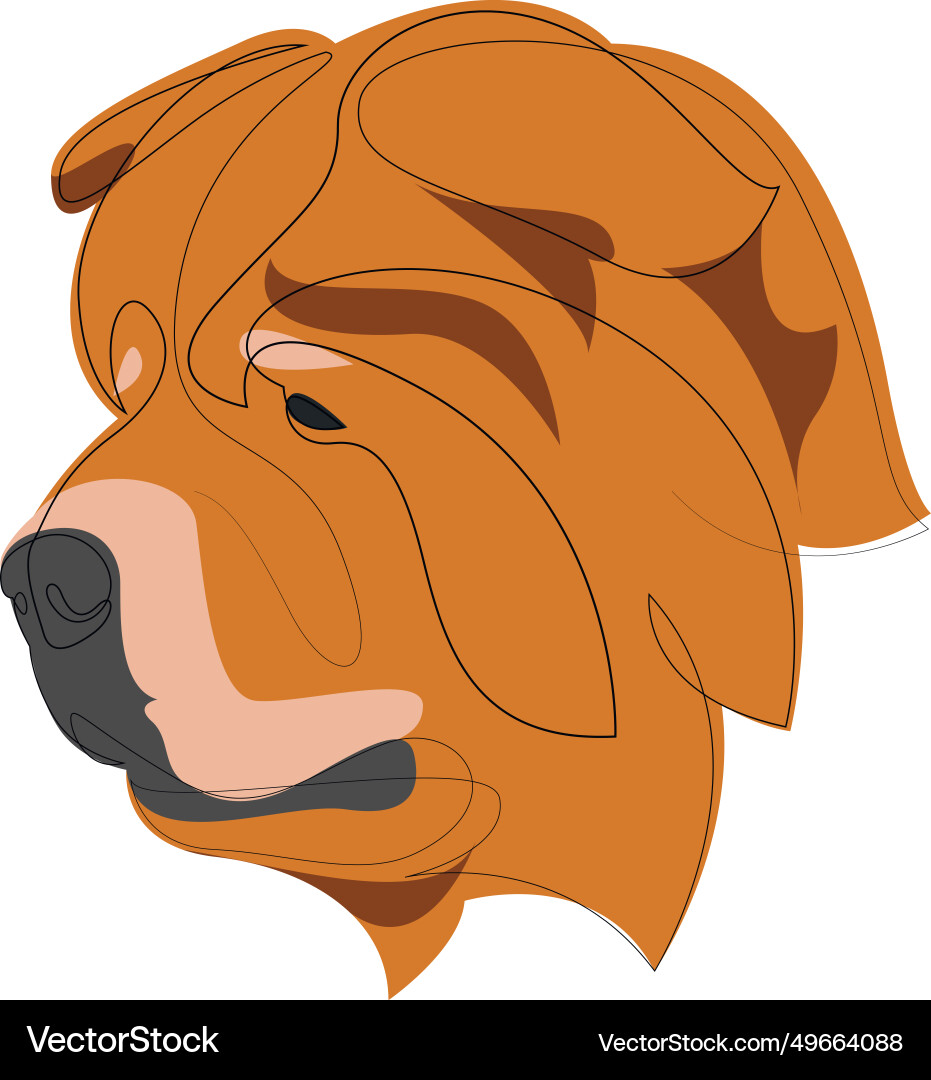 Continuous line chow single minimal Continuous line chow single minimal vector image