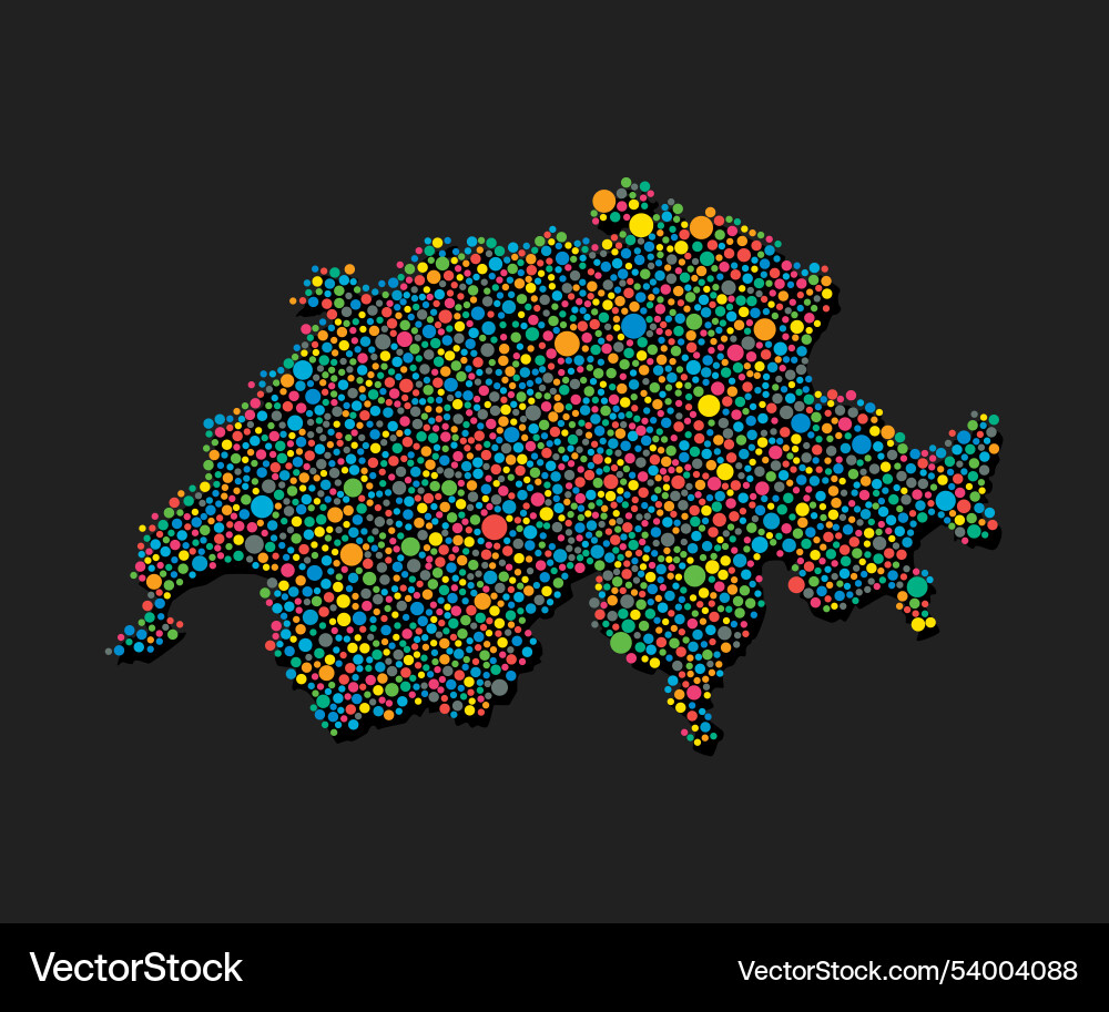 Creative map switzerland from random colorful dots Vector Image