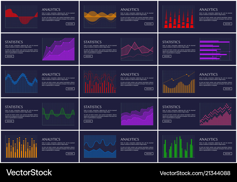 Data Analytics Charts & Graphs vector image
