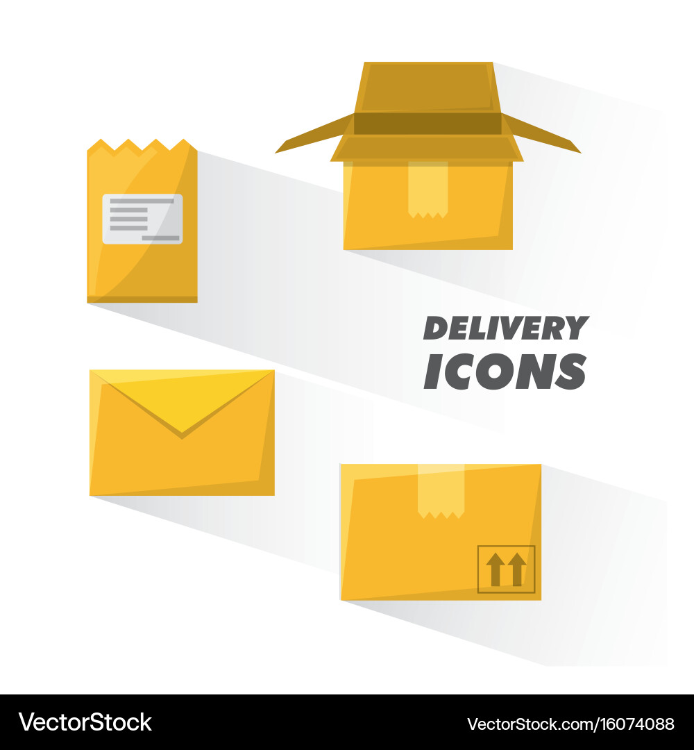 Deivery service of box package and message vector image