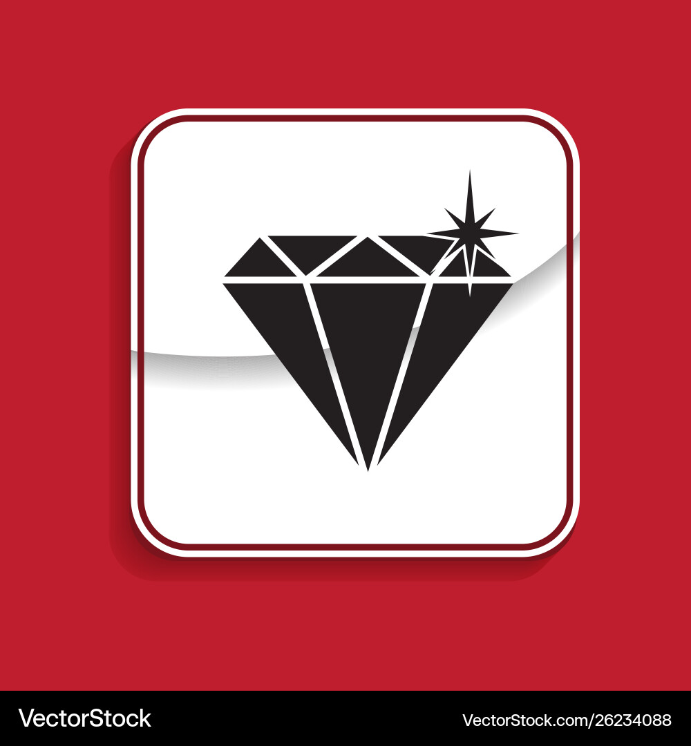 Diamond badge internet button on red background Diamond badge internet button on red background vector image